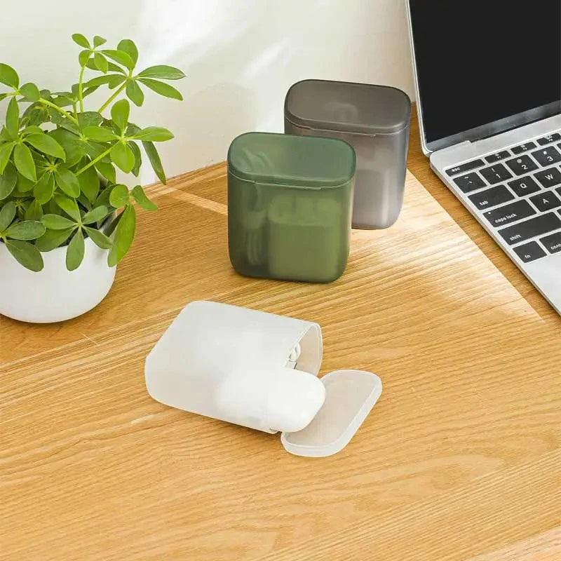 Portable Cable Storage Box Wound Headphone Cable Charger Storage Box Drawer Sorting Boxes with Cover Makeup Lipstick Holder Case
