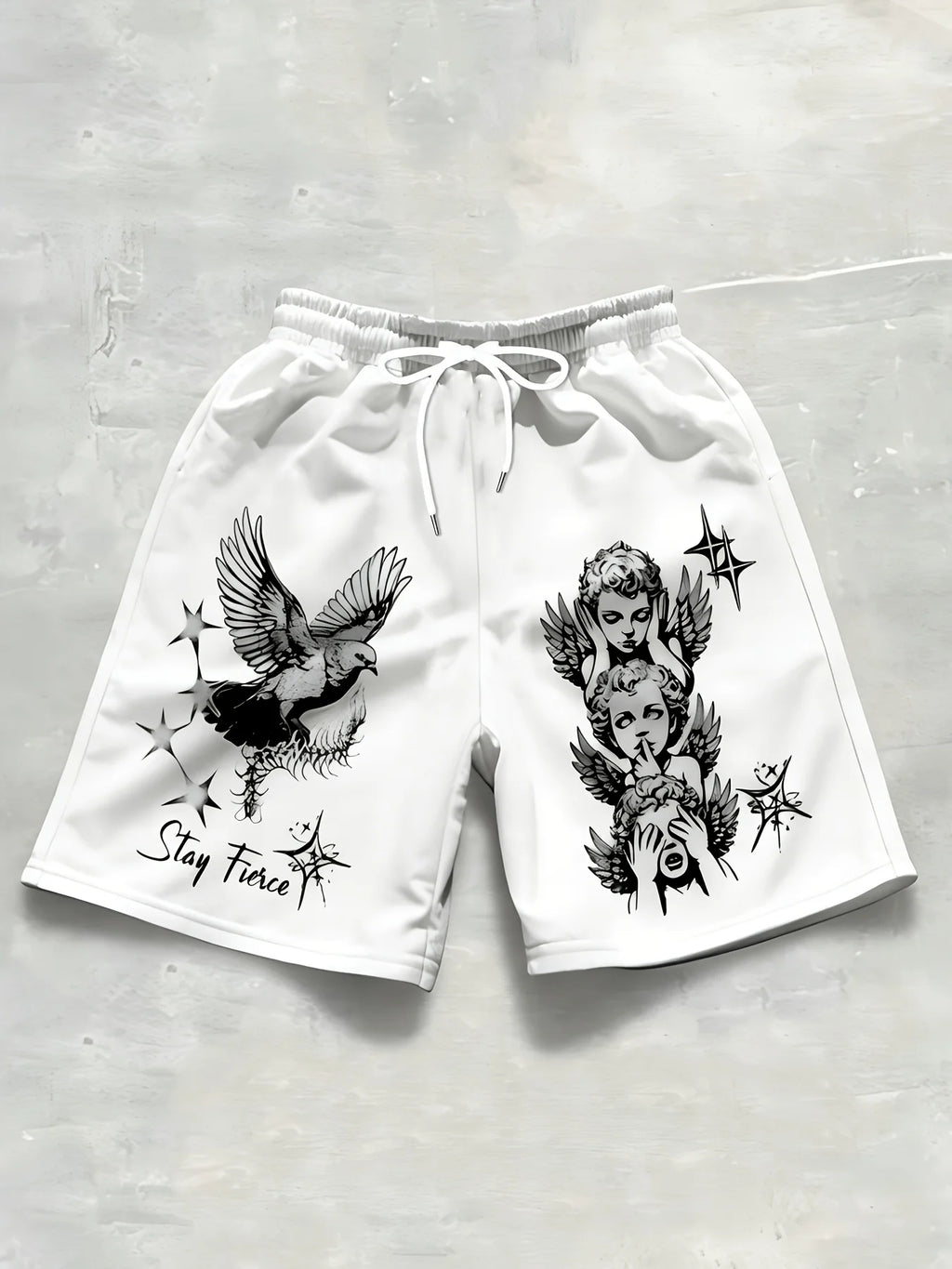 2026 Summer Best-selling Outdoor Sports Casual Fashion Comfortable Simple Angel Patterned Printed Men's Shorts