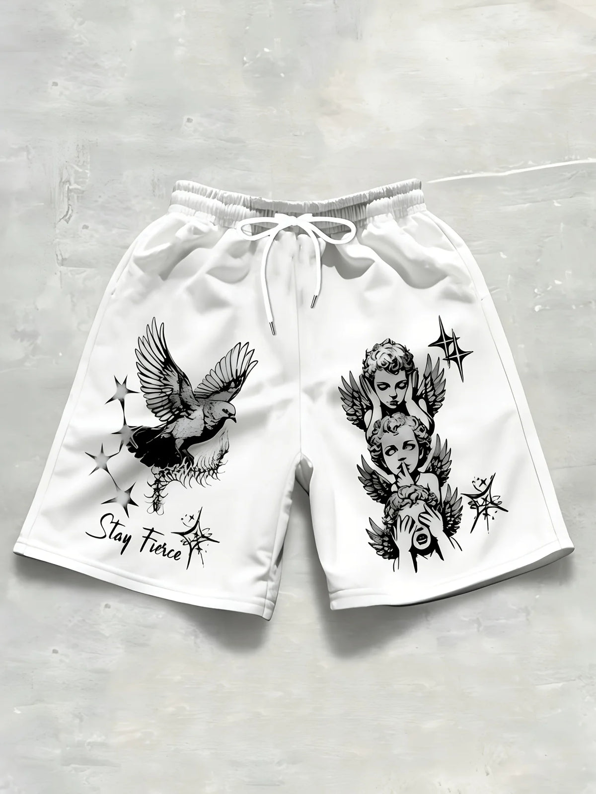 2026 Summer Best-selling Outdoor Sports Casual Fashion Comfortable Simple Angel Patterned Printed Men's Shorts