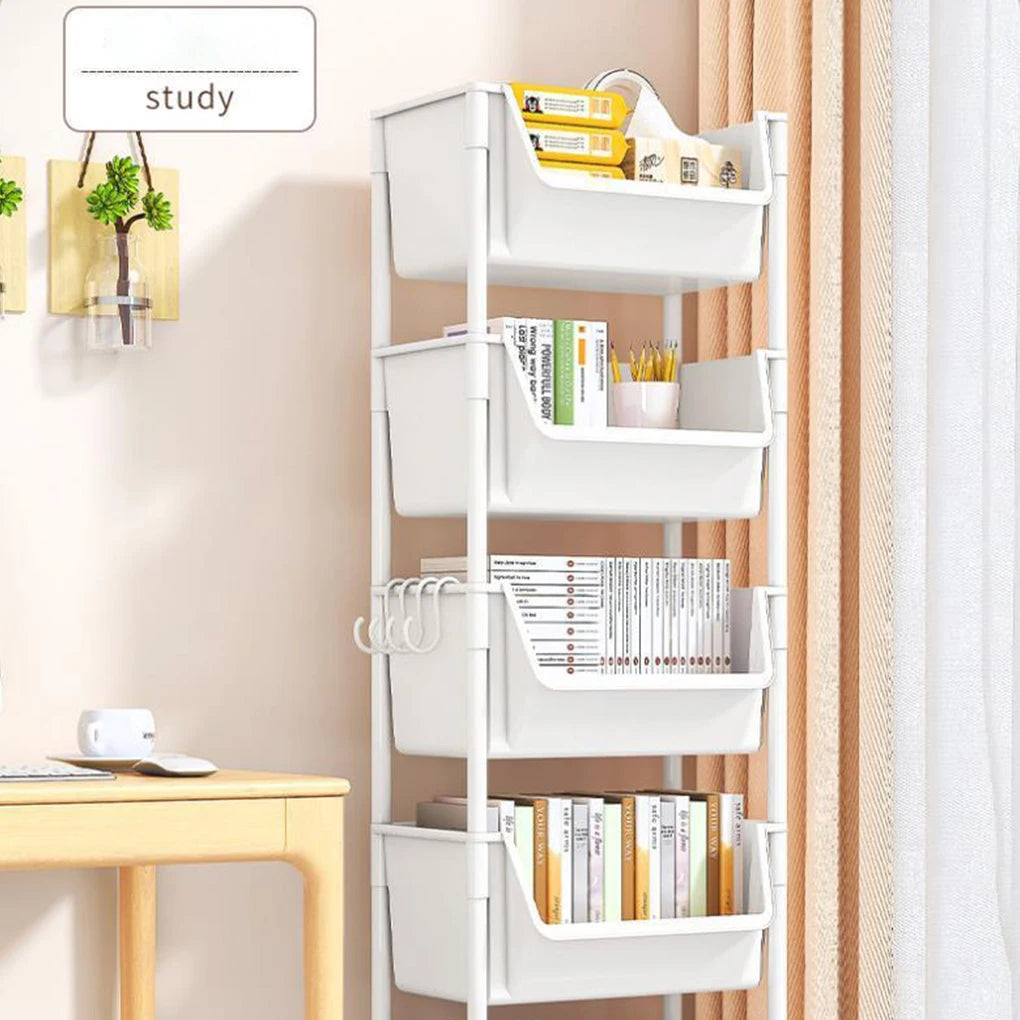 Trolley Bookshelf Kitchen Storage Rack Kitchen Corner Narrow Slit Storage Cabinet Bathroom Living Room Home Organizer
