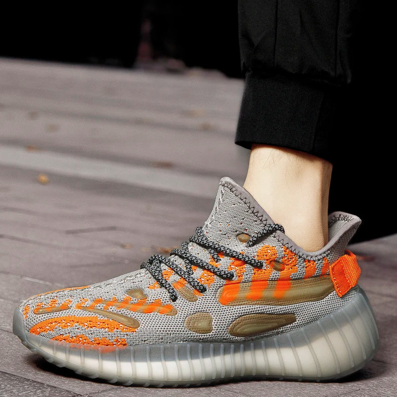 New Autumn-style Boyfriend Mesh Shoes, Breathable Casual Sports Shoes, Popcorn Sole Lightweight Running Shoes