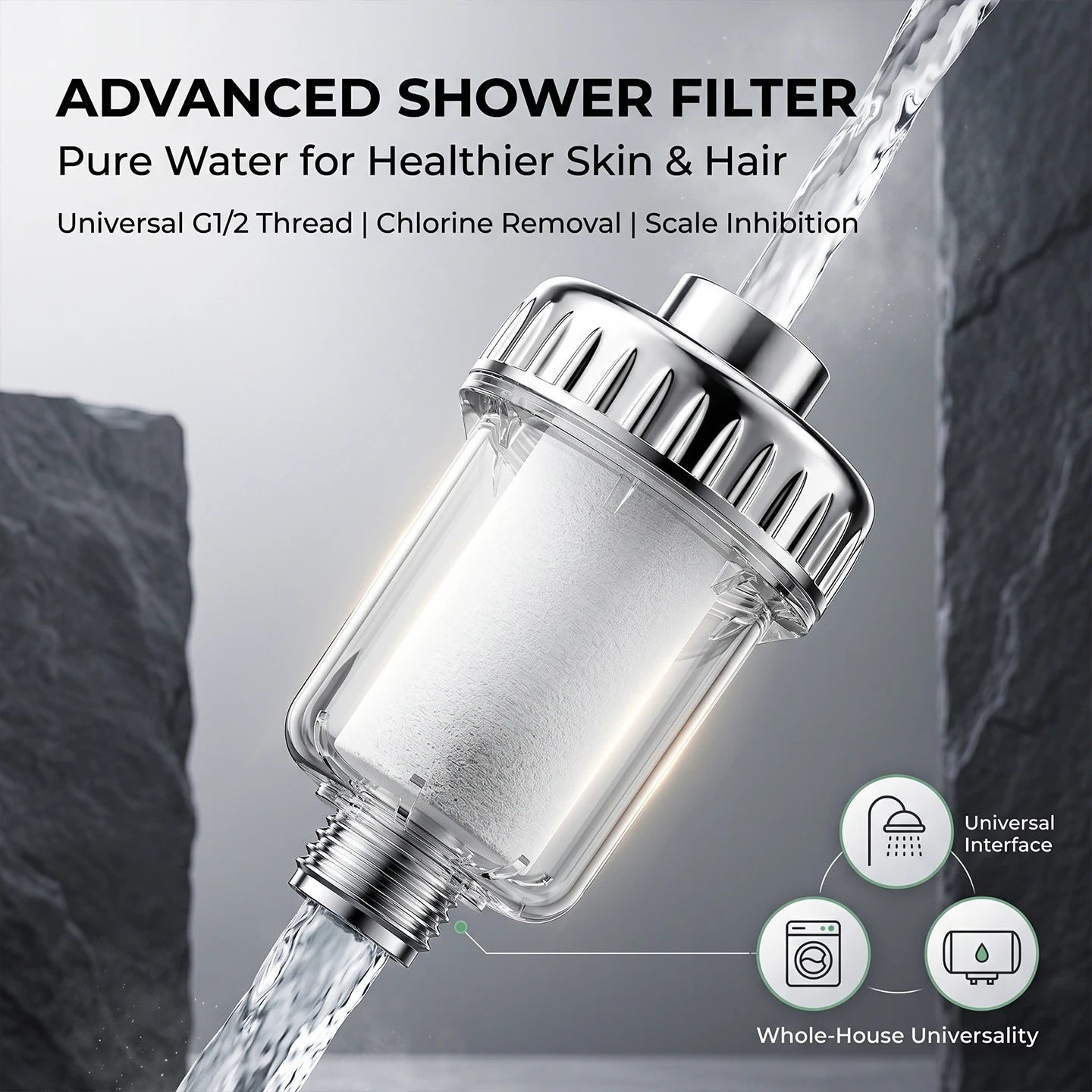 Water Heater Pre Filter Shower Head Filter Transparent Window 20mm Universal Connector Hard Water Purifier Accessory