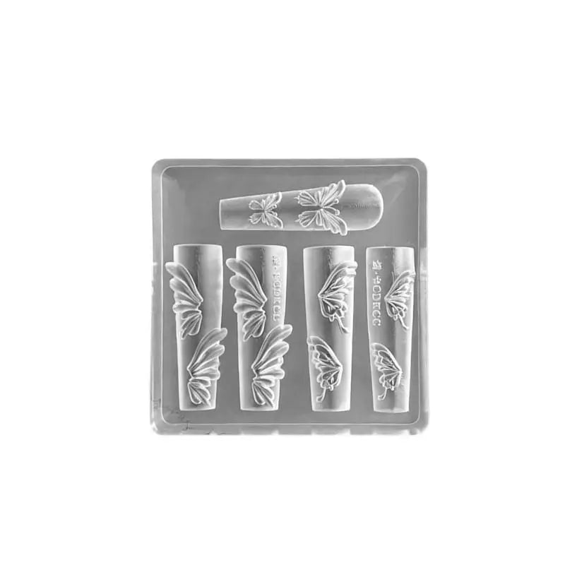 Nails DIY Design Rose Flower Nail Mold Stamping Plate Manicure Mold 3D Mini Silicone Mold Butterfly Wings Nail Art Decorations