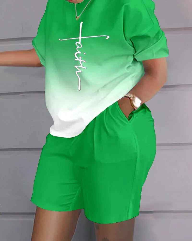 2026New Casual Set Solid Color Printed Shirt Button Long Sleeve Top+Pocket Shorts Set for Women womens matching sets 2 piece set