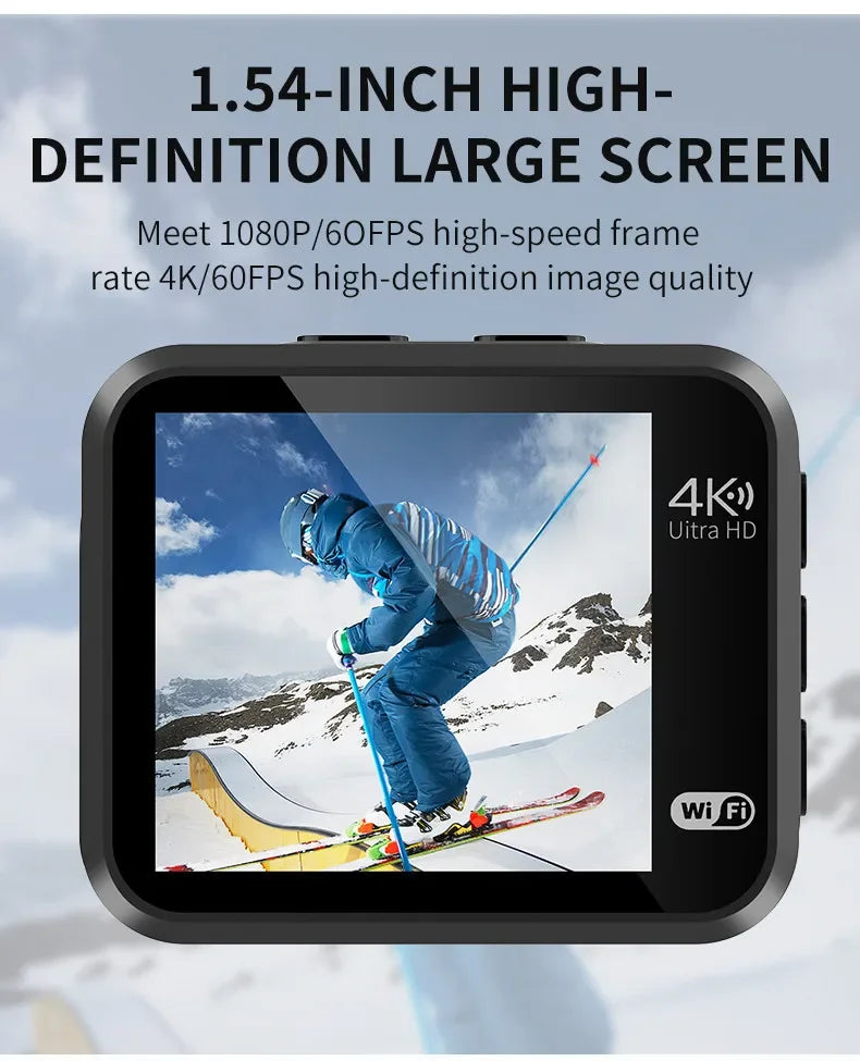 4K 60FPS Ultar HD Mini Action Camera Wifi Remote Control Screen Waterproof DV Sport Camcorder Drive Recorder Wireless Webcam V8