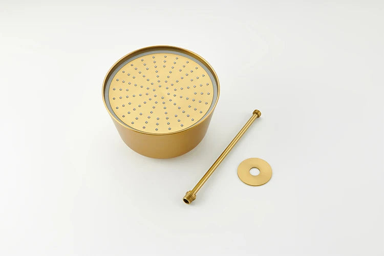 Brushed Gold Bathroom Shower Faucet Set 2 Way Rainfall Bathtub Mixer Hot Cold Water Mixed Tap ceiling arm Embedded Box