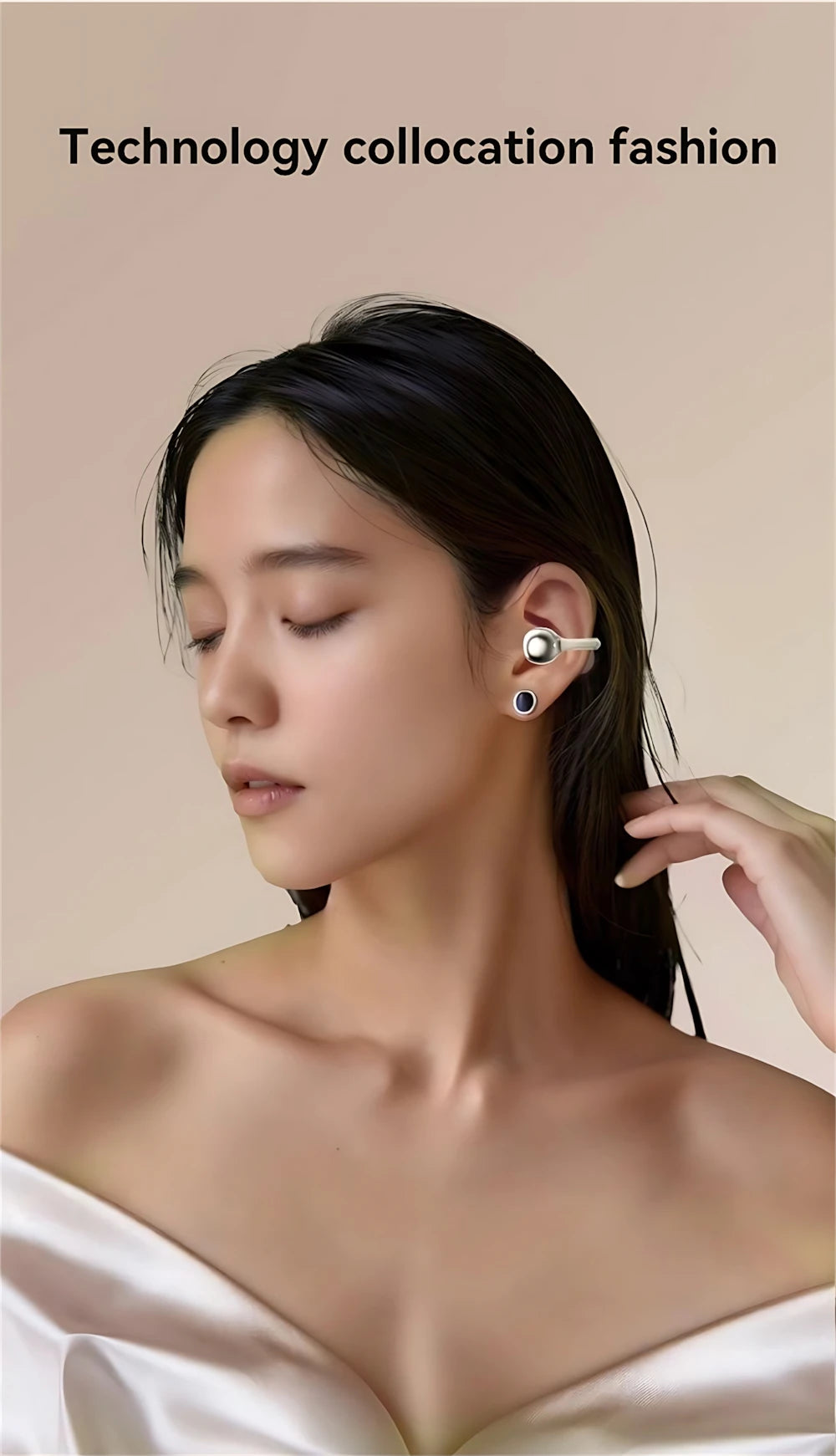 OWS Wireless Headphones Fone Bluetooth Headset With Mic Handsfree Noise Canceling Earphones Clip Ear Music Sports Gaming Earplug