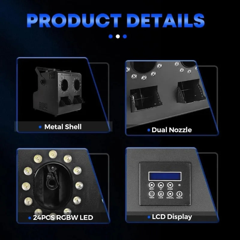 1500W Metal Smoke Bubbles Machine  Remote Control Party Fog for Wedding Church Concerts