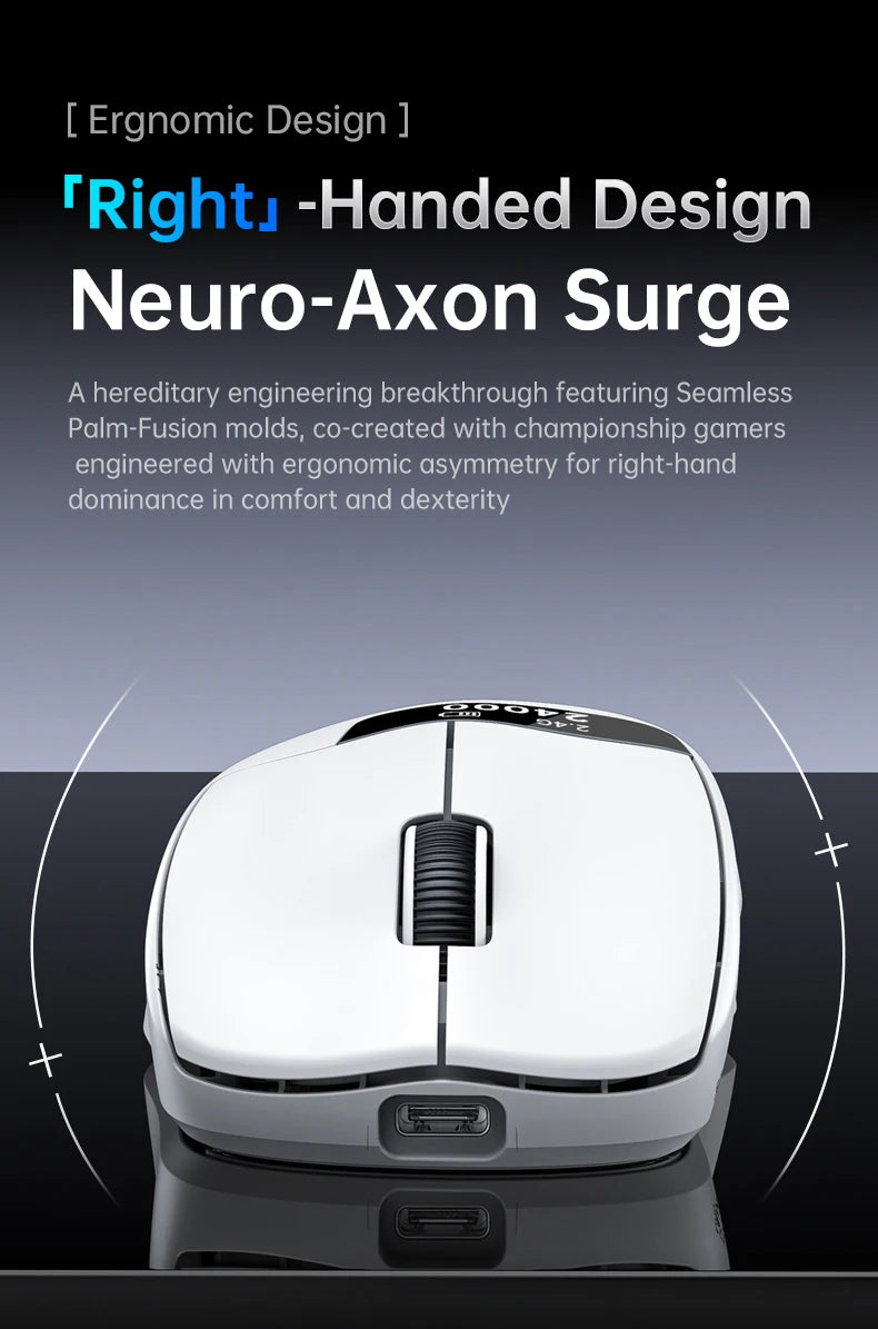 A7 Lightweight Wireless Gaming Mouse,24000DPI,Magnetic Charging Base,Tri-Mode Connection,PAW3311 Macro Esports Office Mouse