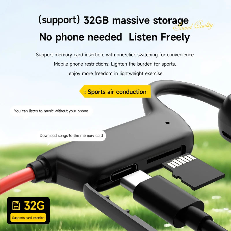 Lenovo Bone Conduction Headset Bluetooth 5.4 With Mic Waterproof Exercise Fitness Wireless Swimming Sports Headphone New 2026