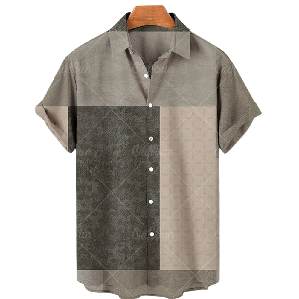 Men's Hawaiian Shirts Men's Short Sleeved Vintage Shirt Men's Fashionable Summer Beach Tops Loose And Comfortable men's Clothing