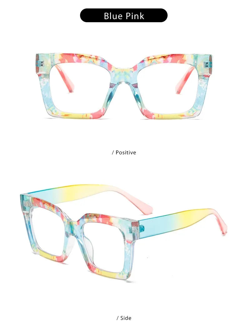Customized Prescription Glasses Women Multi-Focal Progressive Photochromic Anti-Blue Light Myopia Hyperopia Lens Eyeglasses