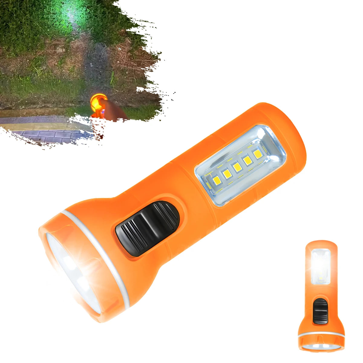 Outdoor Lighting Plastic Flashlight Indoor Lighting, LED Small Flashlight, 2-level Fixed Focus Mini Flashlight (without Battery)