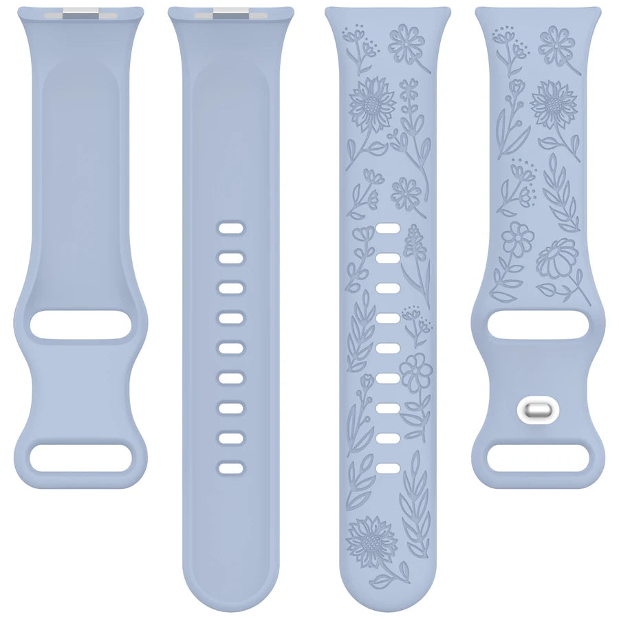 3D Carved Flowers Strap For Xiaomi Mi Smart Band 8 Pro/9 Pro/10 Pro Replacement Sport WristBand For Redmi Watch 4 5 6 Bracelet