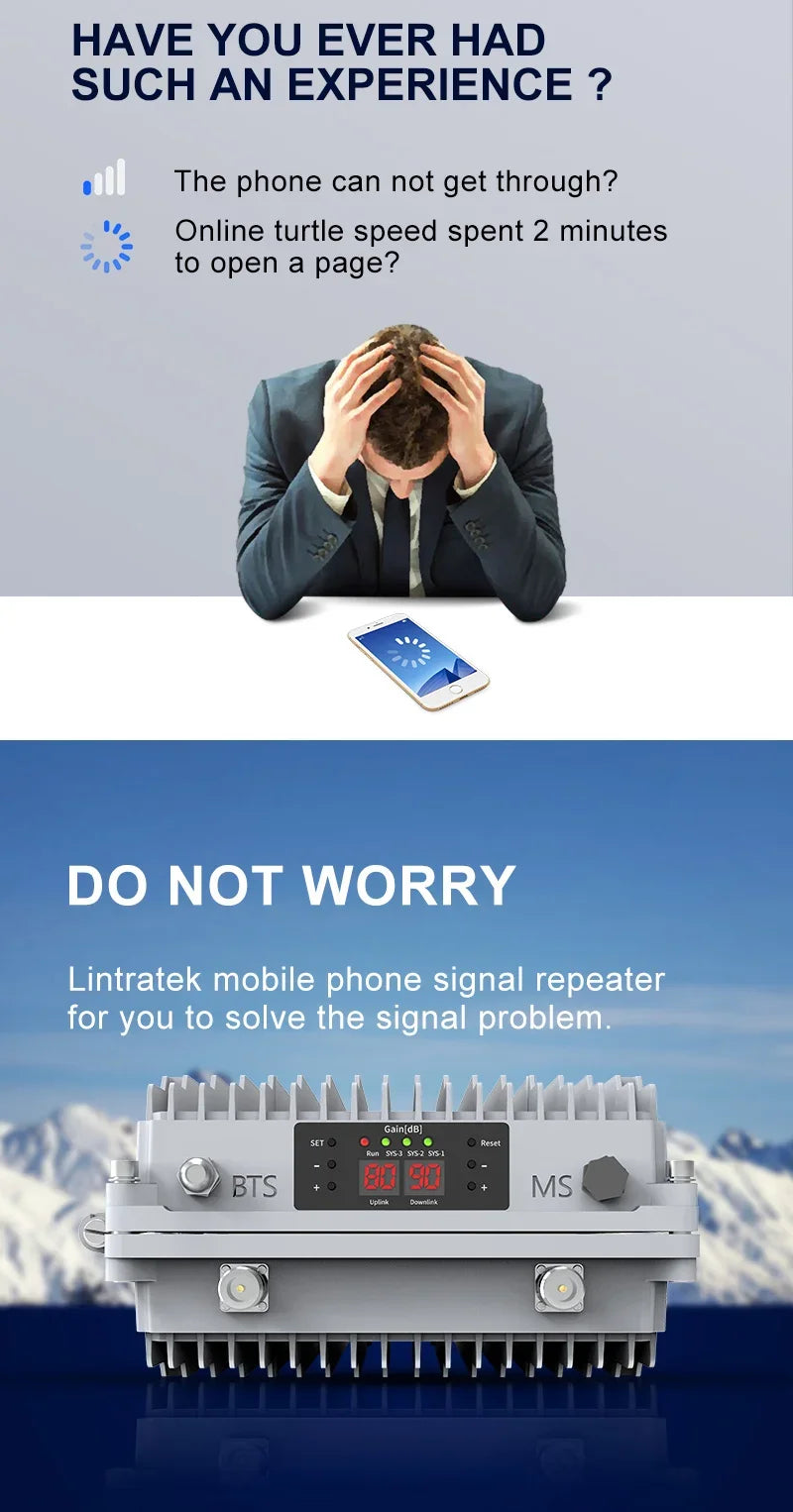 hot sale Lintratek Optical Fiber Repeater 2G 3G 4G 5W  Mobile Signal Cell Phone Optical Fiber Signal Repeater