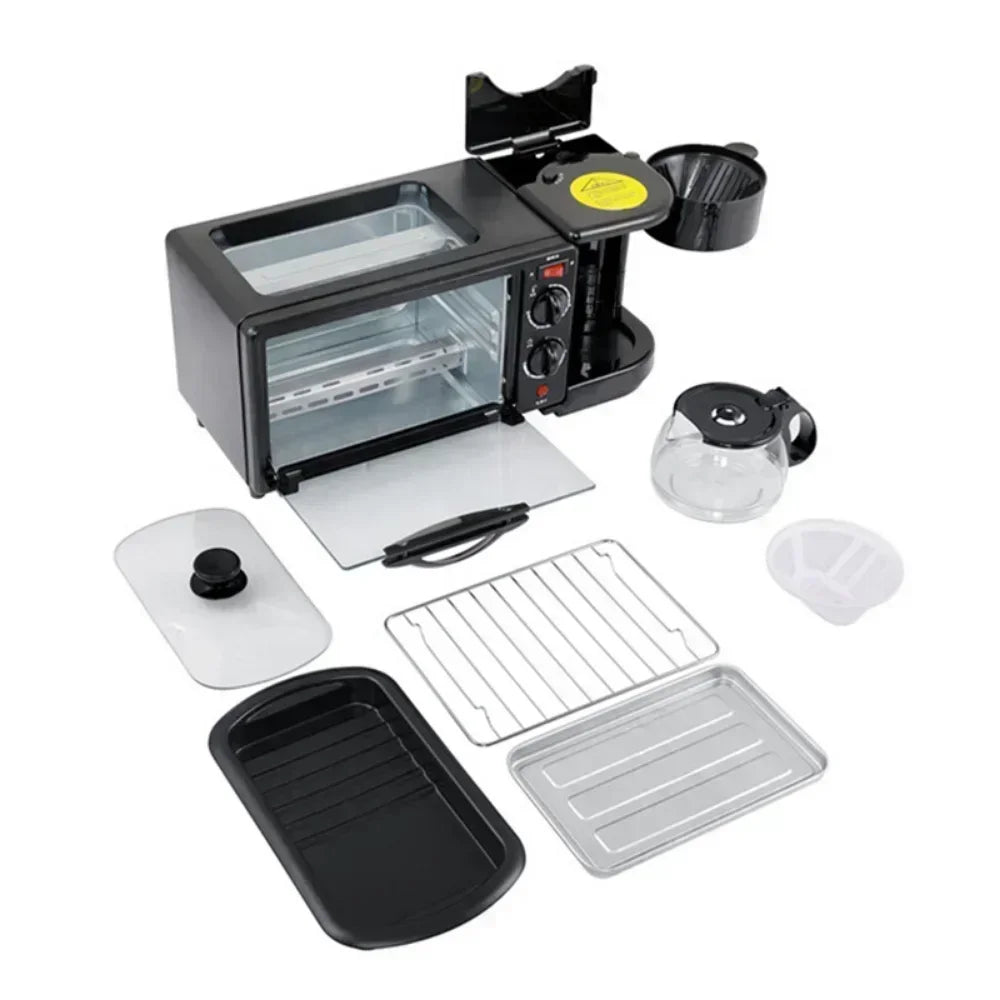 3 in 1 Breakfast Machine. Toaster. Coffee Machine. Oven. Kitchen Oven. Kitchen Appliances.