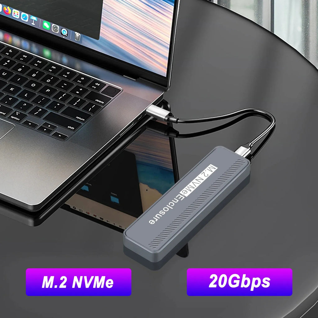 USB3.2 M.2 NVMe SSD Enclosure 20Gbps M.2 NVME SSD Case Type-C M2 PCIE SSD Enclosure adapter For M.2 NVME 2230 2242 2260 2280 SSD