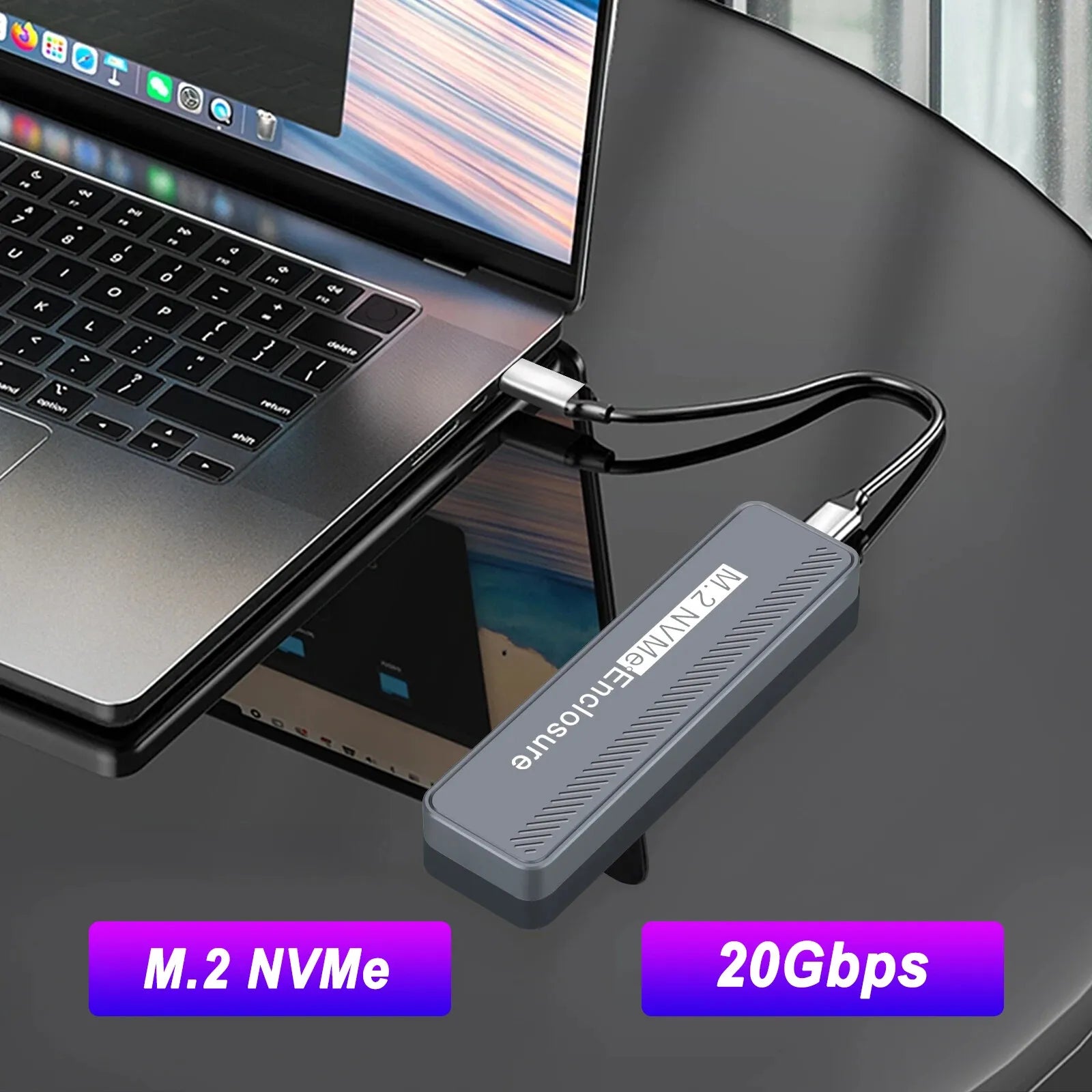 USB3.2 M.2 NVMe SSD Enclosure 20Gbps M.2 NVME SSD Case Type-C M2 PCIE SSD Enclosure adapter For M.2 NVME 2230 2242 2260 2280 SSD