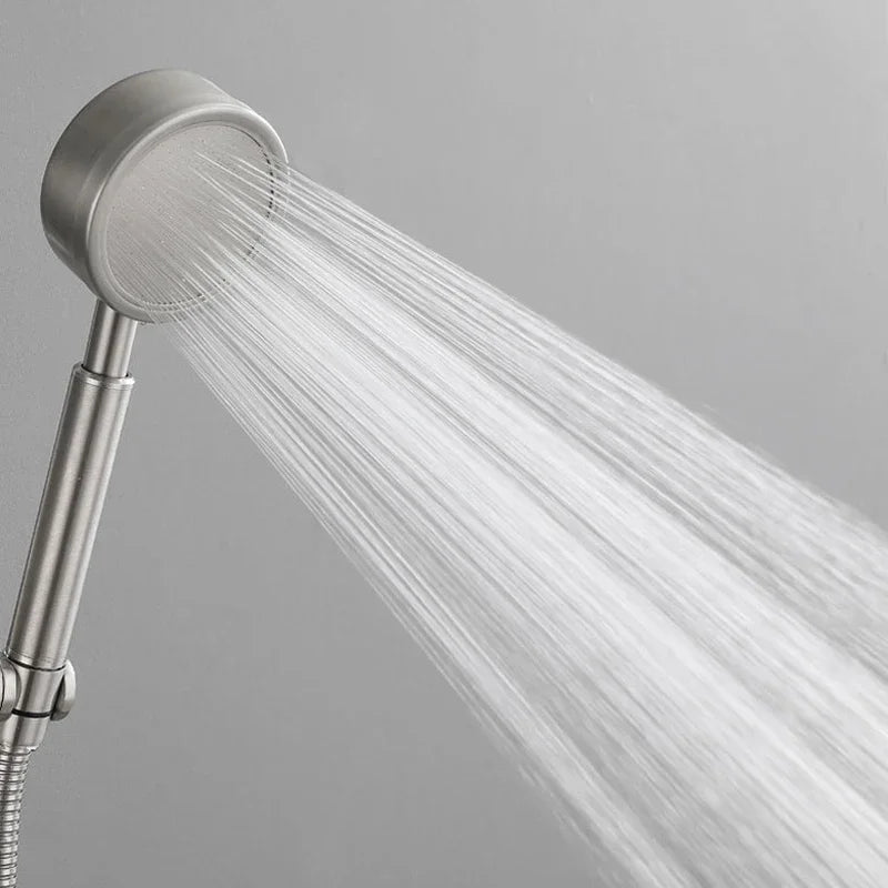 Stainless Steel Bathtub Shower Mixer Tap Wall Mounted Faucet with Ceramic Valve Core Triple Hot Cold Bathroom Fixture