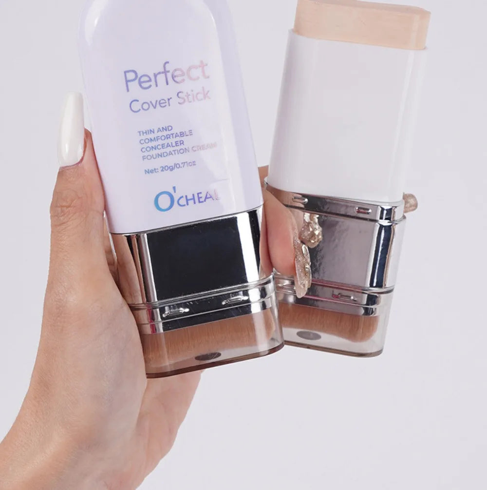 Thin and Comfortable Perfect Cover Stick Instant Natural Waterproof Concealer Foundation Stick Long-lasting Dewy Makeup