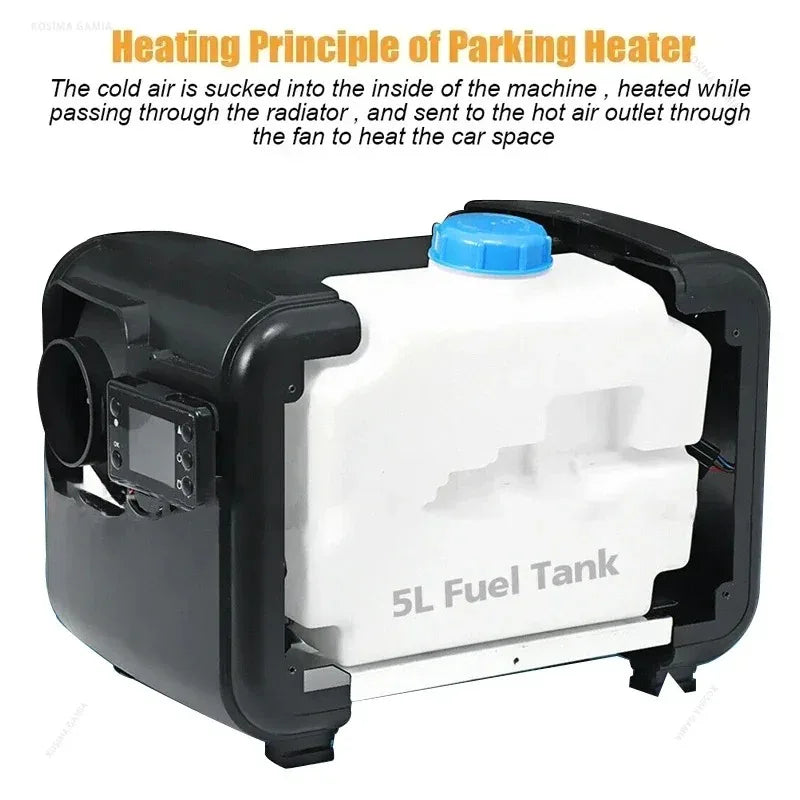 12V/24V/220V Air Parking Heater 5KW Car Diesel Heater LCD Remote Control Engine Preheater Warmer Heater for Car Truck Boat RV