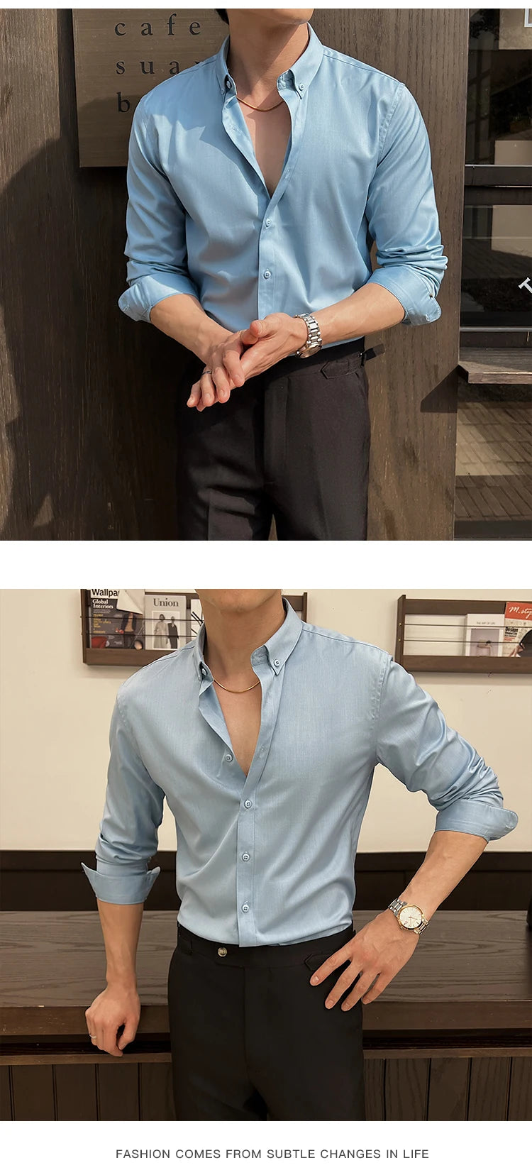 Shirts for Men Long Sleeve British Style Solid Casual Anti-wrinkle Soft Slim Fit Formal Dress Shirt Men Clothing Oversized 7XL-S