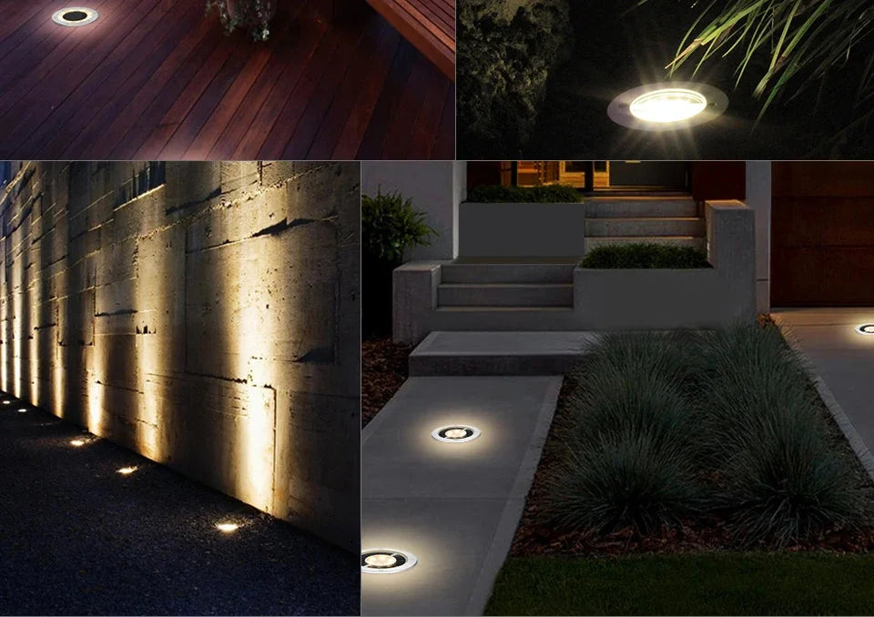 8/20 LED Solar Power Disk Light Outdoor Garden Solar Underground Light Deck Light Spotlight Buried Solar Led Lamp Garden Decor