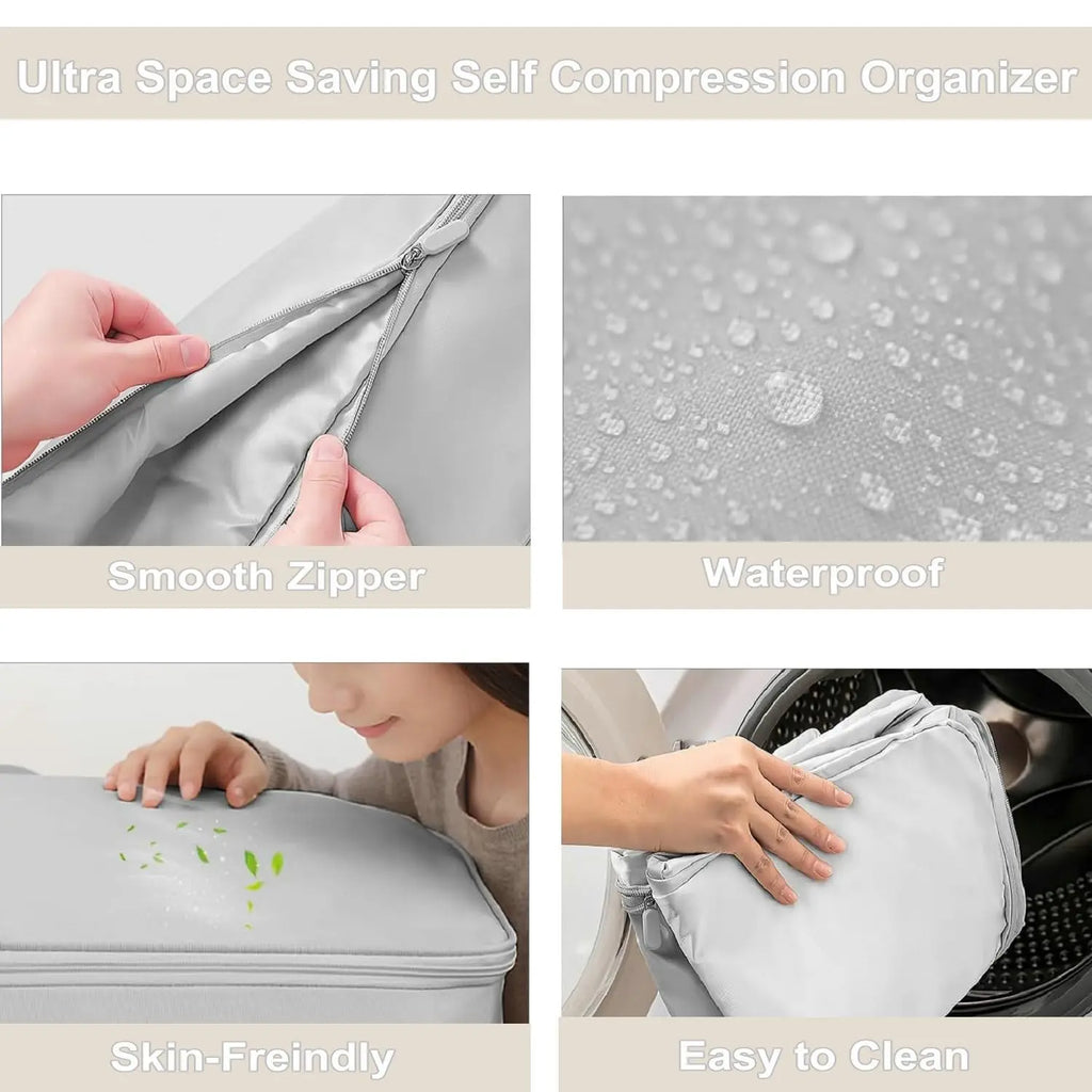 1 PC Ultra Space Saving Self Compression Organizer Upgrades Space Saver Vacuum Storage Bags for Comforter Clothing