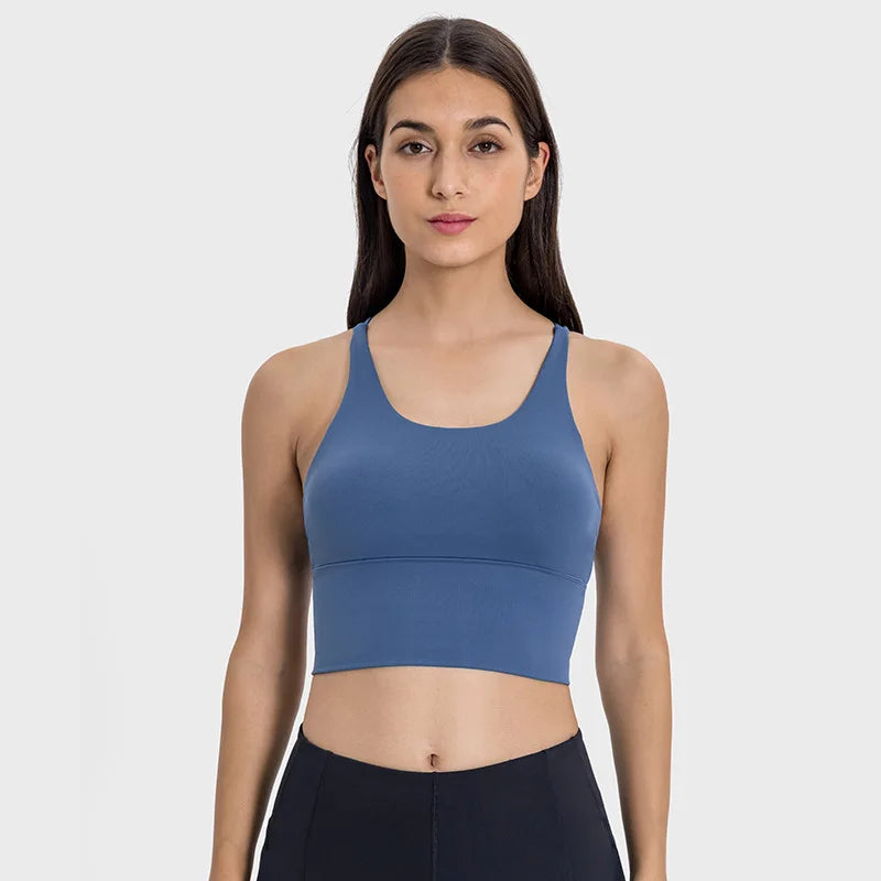 New Style Sports Bra: Shock-Absorbing, Sexy Open-Back, Thin-Strap Tank Top for Women's Yoga