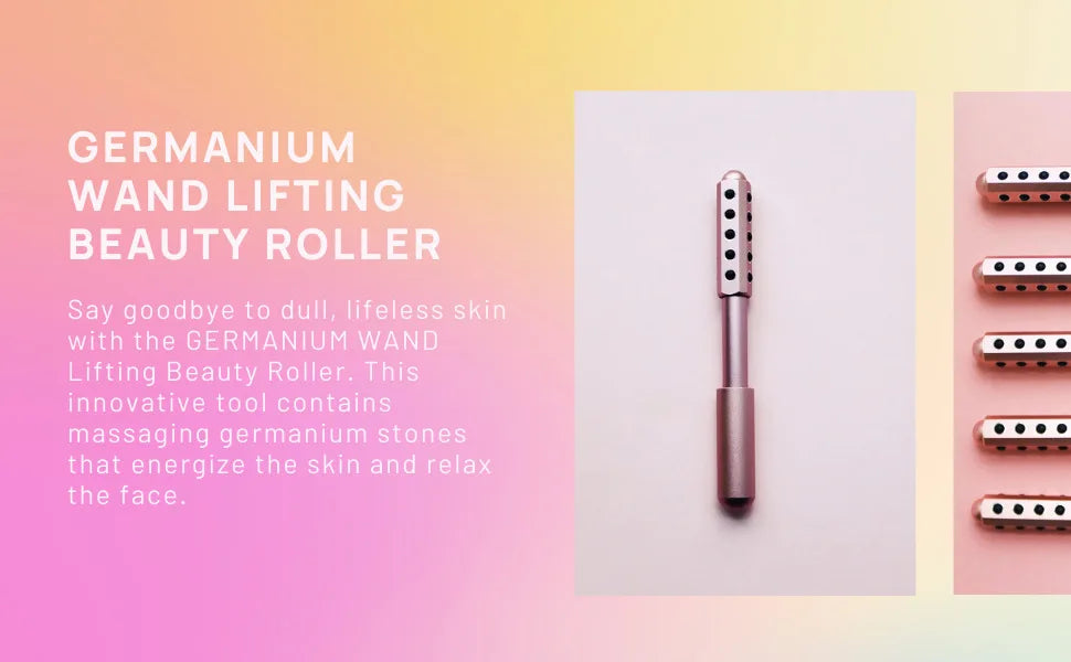 Germanlum Beauty Wand - Faclal Lifting And Massage Roller Massager - Non ElectricQuartz Stone Faclal Massage Tool,-Friendly