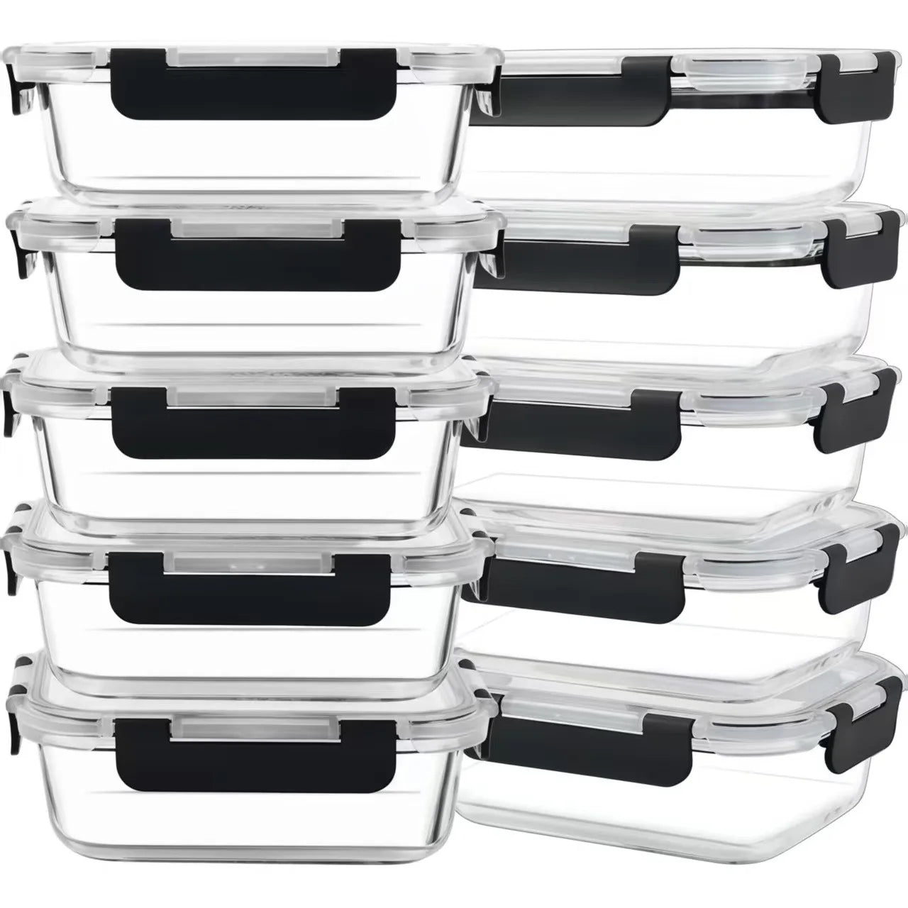 Rectangular Glass Lunch Box Microwave Safe Fresh Preservation Box for Office Workers with Lid Food Storage Containers Bento Box