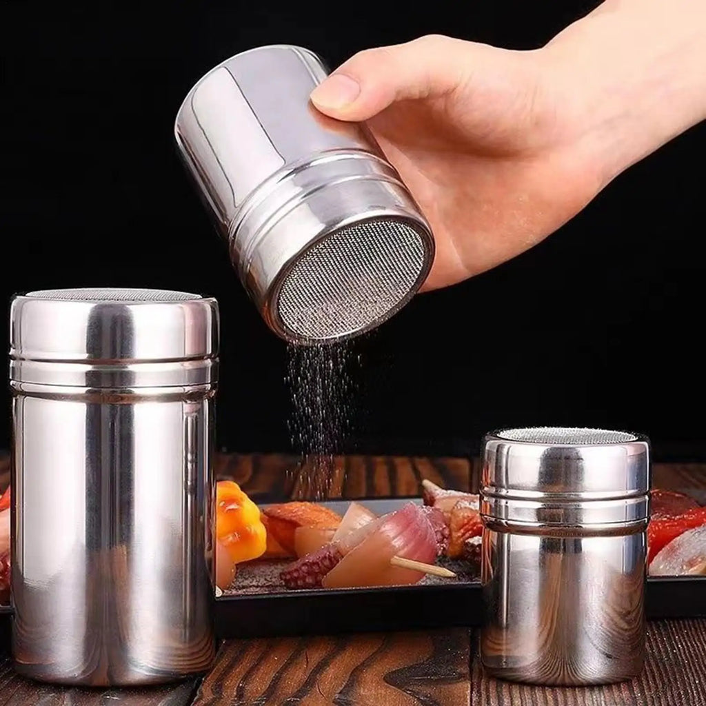 S/M/L Powder Sprinkler Bottle Stainless Steel Flour Sifter And Shaker Bottle Kitchen Gadgets Powder Shaker For Salt Sugar Cocoa