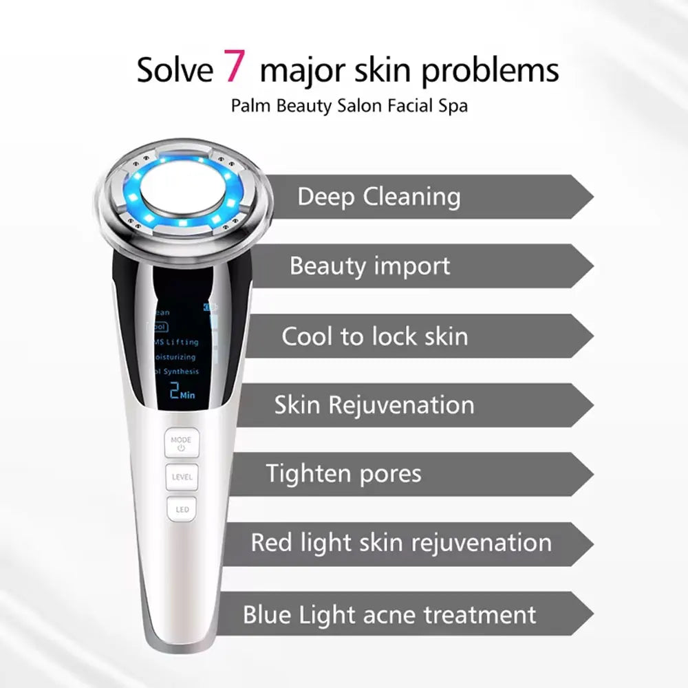 Facial Massager Microcurrent Face Lifting Deep Cleaning Wrinkle Removal Cool Compress Skin Tighten Skincare Beauty Device