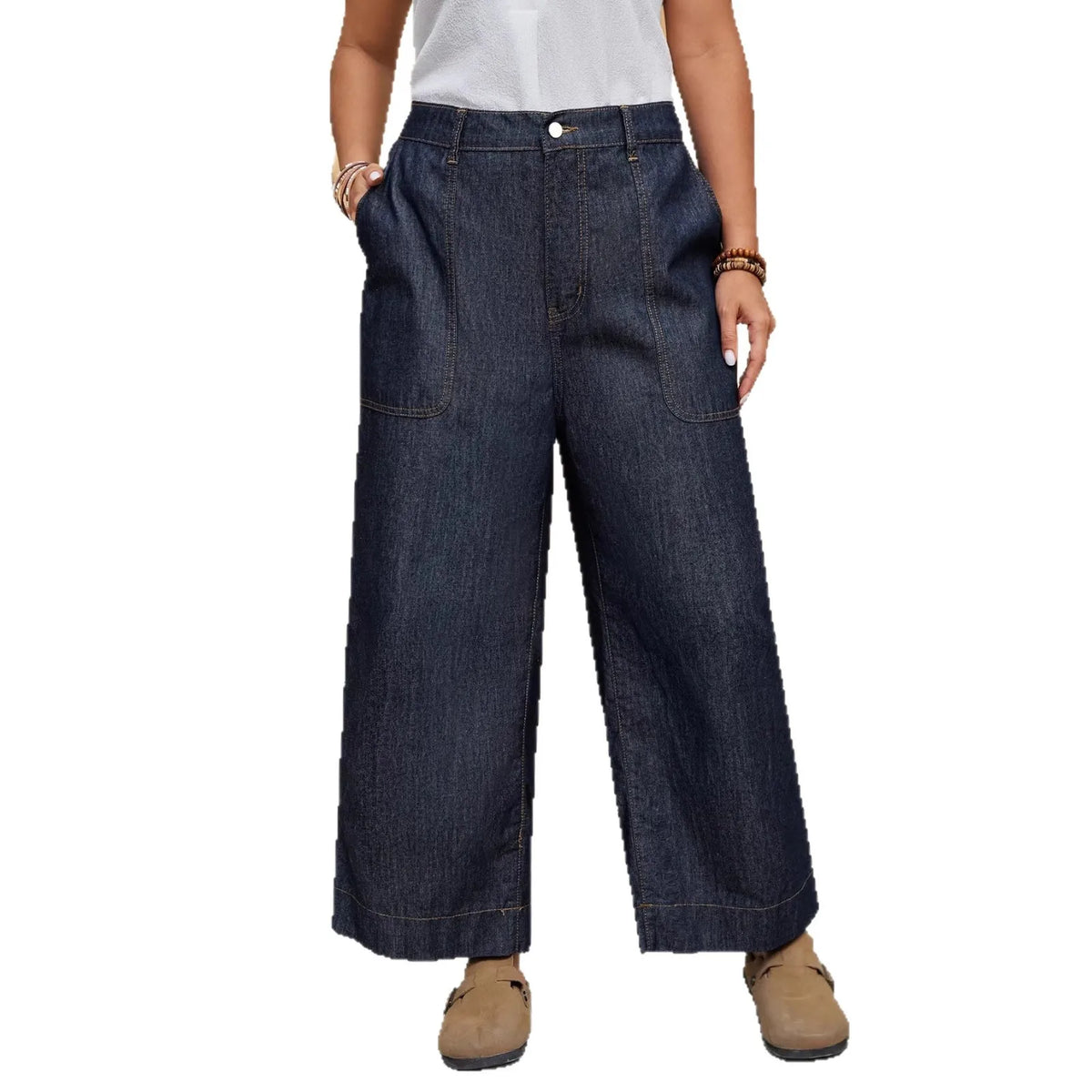 Denim Pant Women Jeans Vintage Wide Leg Long Pants High Waist Straight Trousers Y2k Streetwear Elegant Work Casual Loose 2026