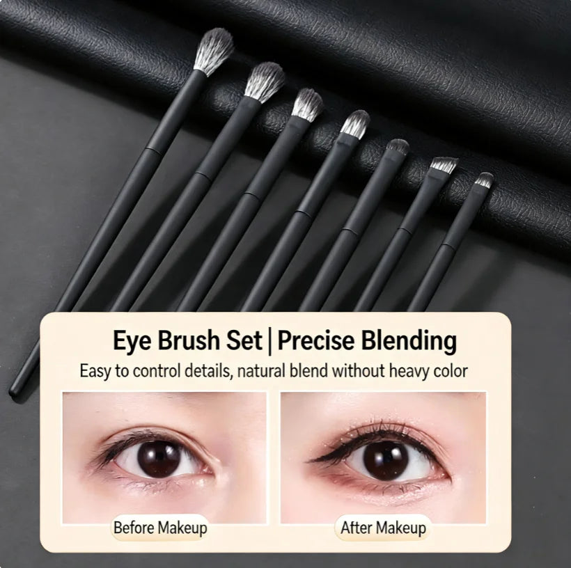 Matte Black Nylon-Bristled Makeup Brush Set Portable Full-Set Makeup Tools with Powder Brushes Foundation Brushes And More