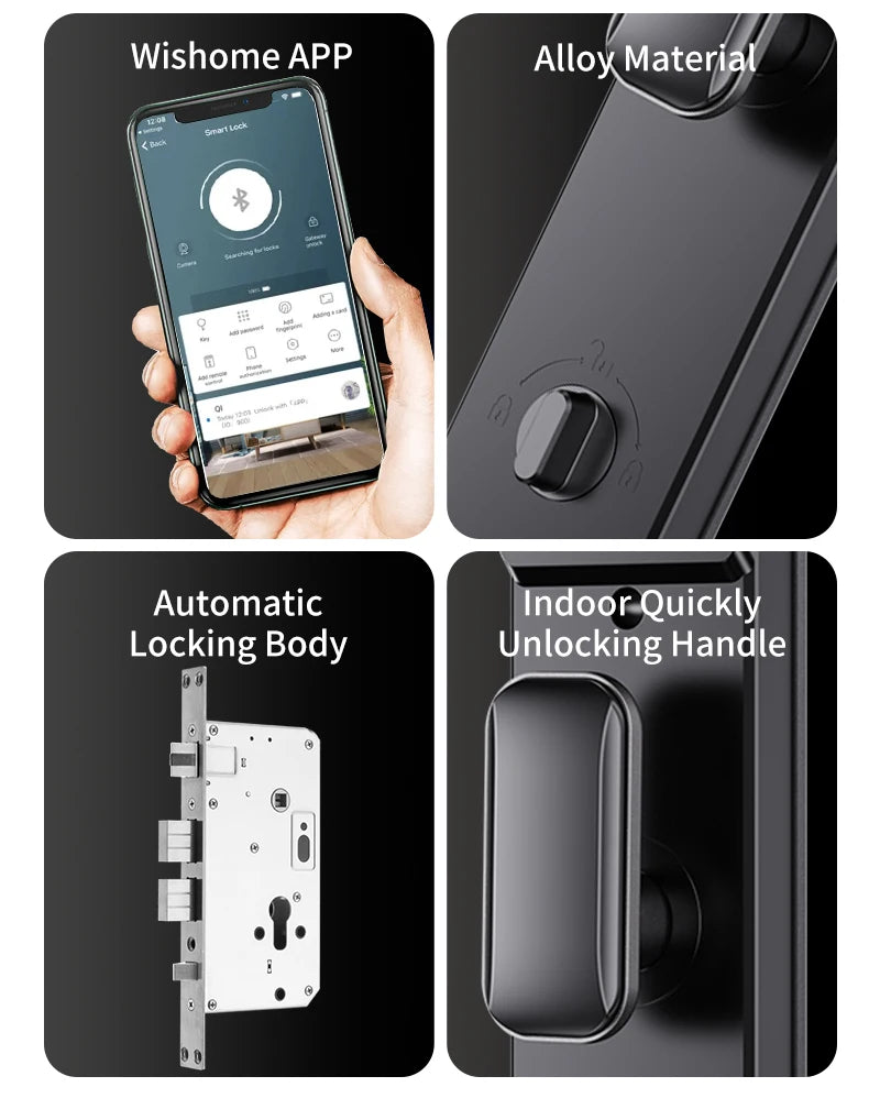 EGFirtor Password Door Lock Face Recognition Fingerprint Lock with Camera Biometric Smart Digit Lock