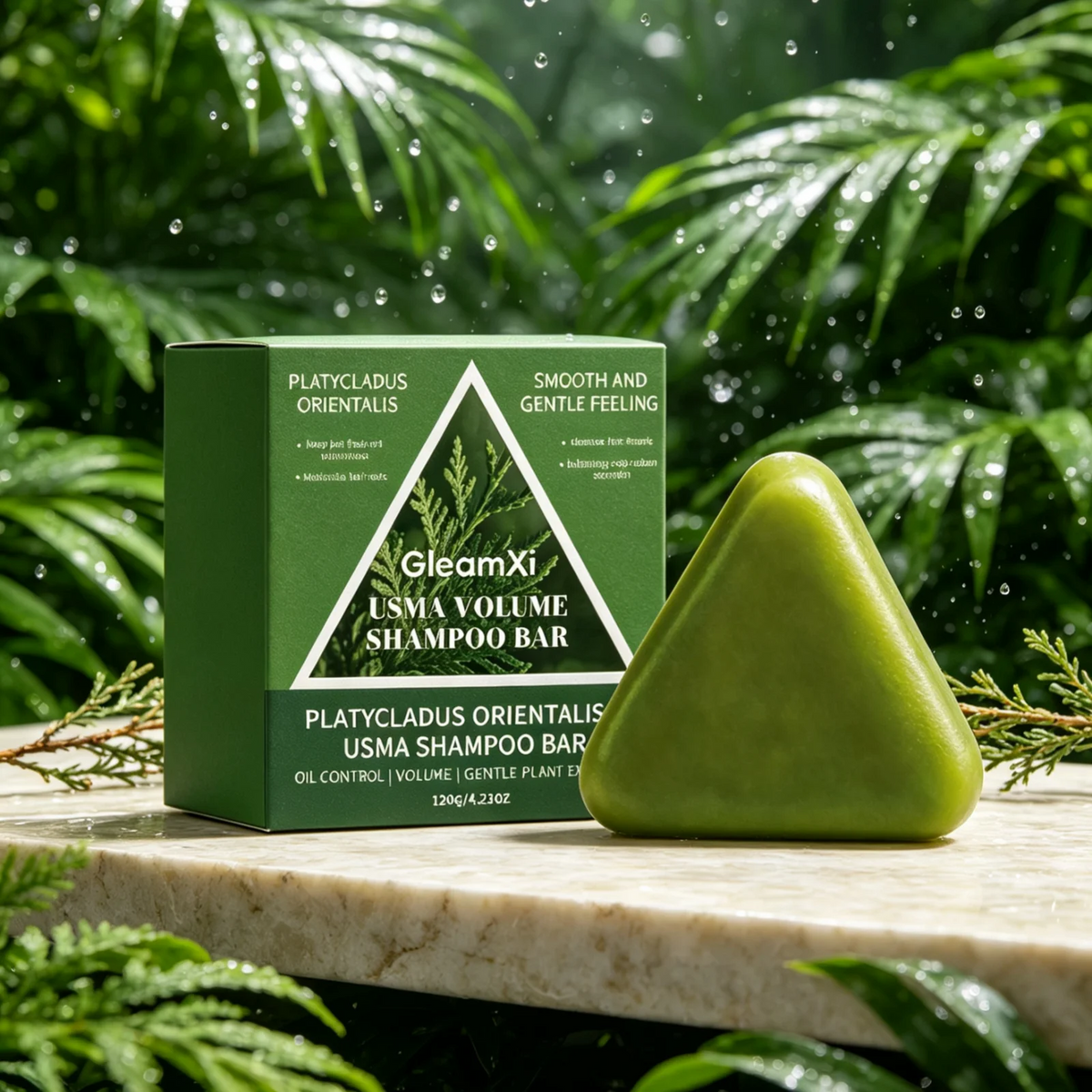 GleamXi Shampoo Bar Oil Control Deep Scalp Cleansing Protect Scalp Barrier Volumizing Hair Shiny Reduce Frizz Solid Shampoo 120g