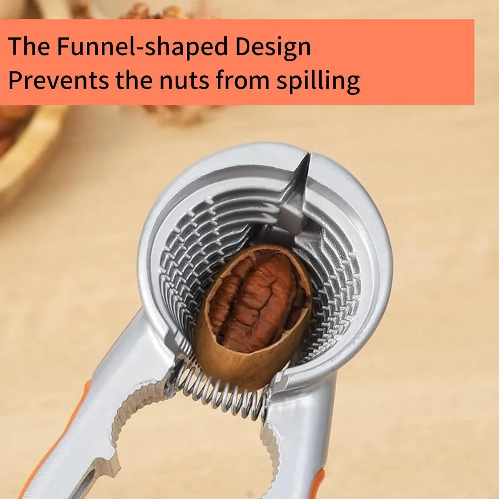 Nut Crackers with Non Slip Handle Easy Walnut Dried Fruit Opener for Home and Restaurant Multipurpose Walnut Plier Clip Tool