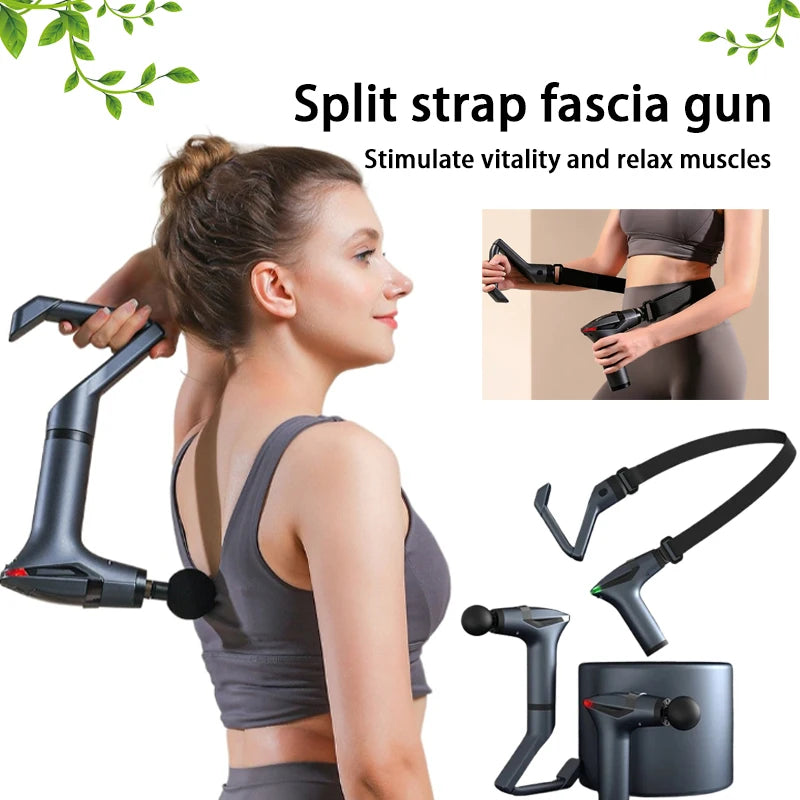 Multi functional split band fascia gun with detachable handle vibration massage professional fitness muscle relaxation massager