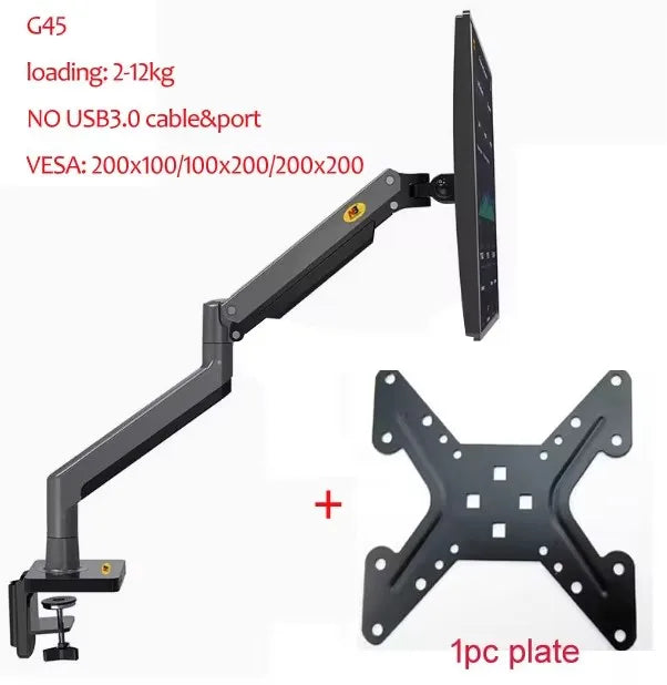 NB G40 G42 G45 Gas Spring Arm 22'-40' Screen Desktop Monitor Holder 360 Rotate 3-15kg 3-12KG Arc Screen/Ultra Wide Flat Screen