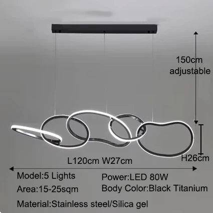 Light luxury LED lustre pendant lights hanging lamps black gold rose gold light for indoor bedroom dining table light fixture