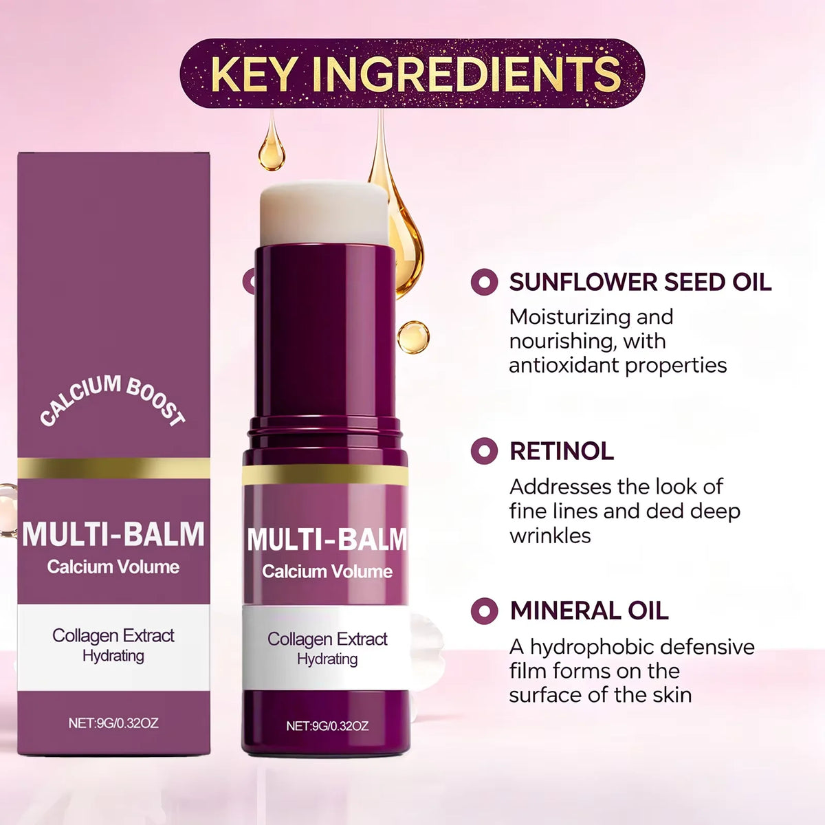 Calcium Skincare Set-Antioxidant Firming Serum Cream Fade Fine Lines Brighten Eye Patches Multi Balm Collagen Boosting Face Care
