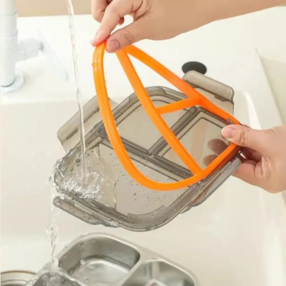 3/ 4 Grids Stainless Steel Lunch Box Reusable Sealed Food Container Leak Proof 600ml Capacity Student Meal Plate Microwave Oven