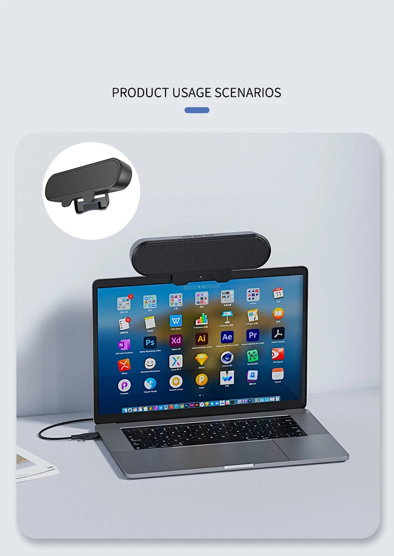 Soundbar Speaker Mini Portable USB Wired Computer TV PC Laptop Desktop Clip Subwoofer Sound Box Music Bocina Coluna Caixa De Som