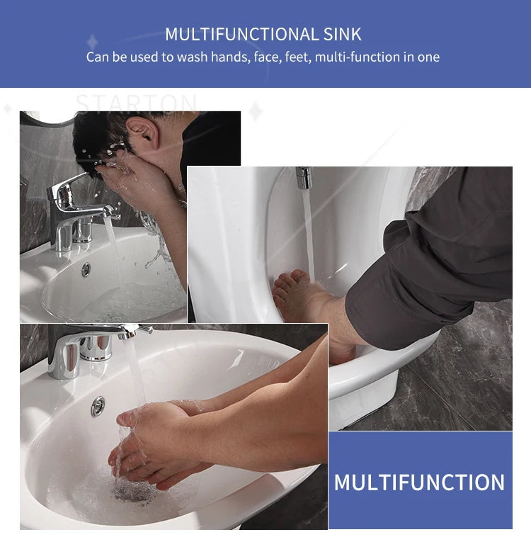 Ceramic Floor Mounted Wash Basin Pedestal Foot Washing Sink