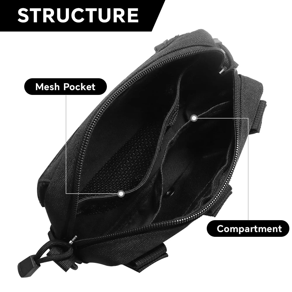 Molle Utility EDC Waist Bag Tactical Pouch Medical First Aid Bag Outdoor Survival EDC Tool Kit Belt Pouch Sports Hunting Bag