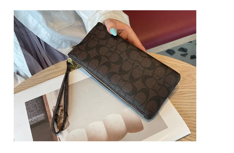 New Zipper Long Wallet For Women & Men, Multi Card Slot Billfold Purse, Wristlet Clutch Card Holder Coin Pocket Money Storage Ha