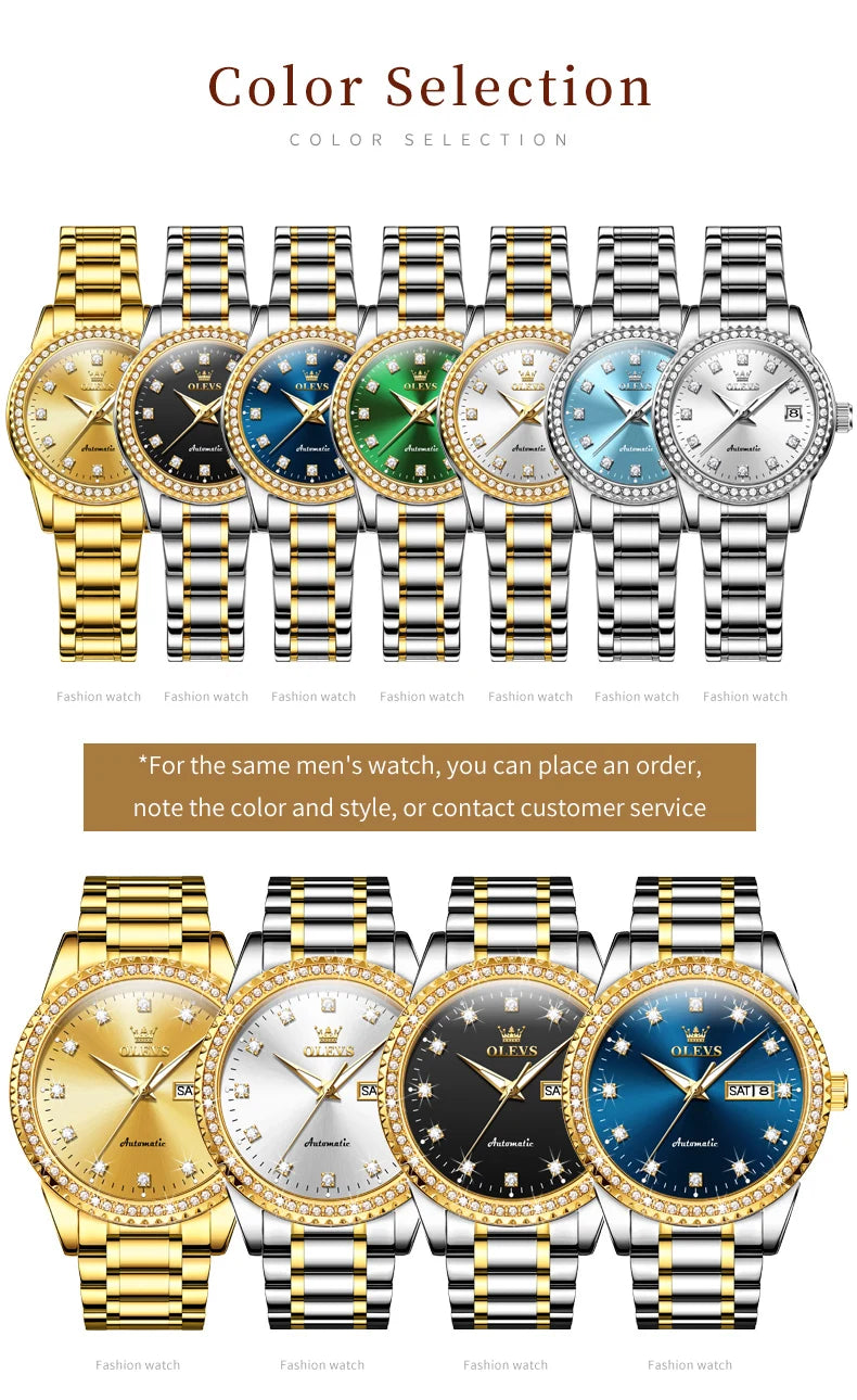 OLEVS Automatic Mechanical Watch for Ladies Auto Date Top Brand Business Luxury Women Watch NEW 7003