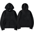 Solid Color Without Printing Zipper Hoodies Autumn Winter Men Women Casual Loose Simple Comfortable Long Sleeve Jacket Hoodie