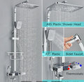 Chrome/Black Thermostat Shower Set Faucet 4 Ways Bathroom Faucet Rainfall Mixer Tap Digital Display Shower Set System Bathroom